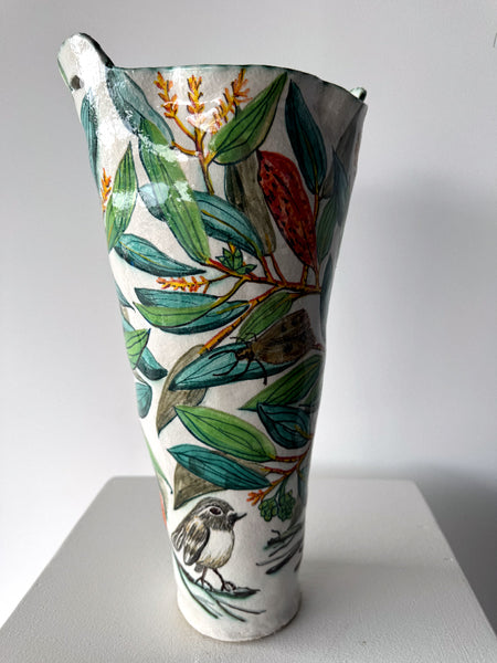 Fiona Hiscock - Flame robin and snow gum vessel